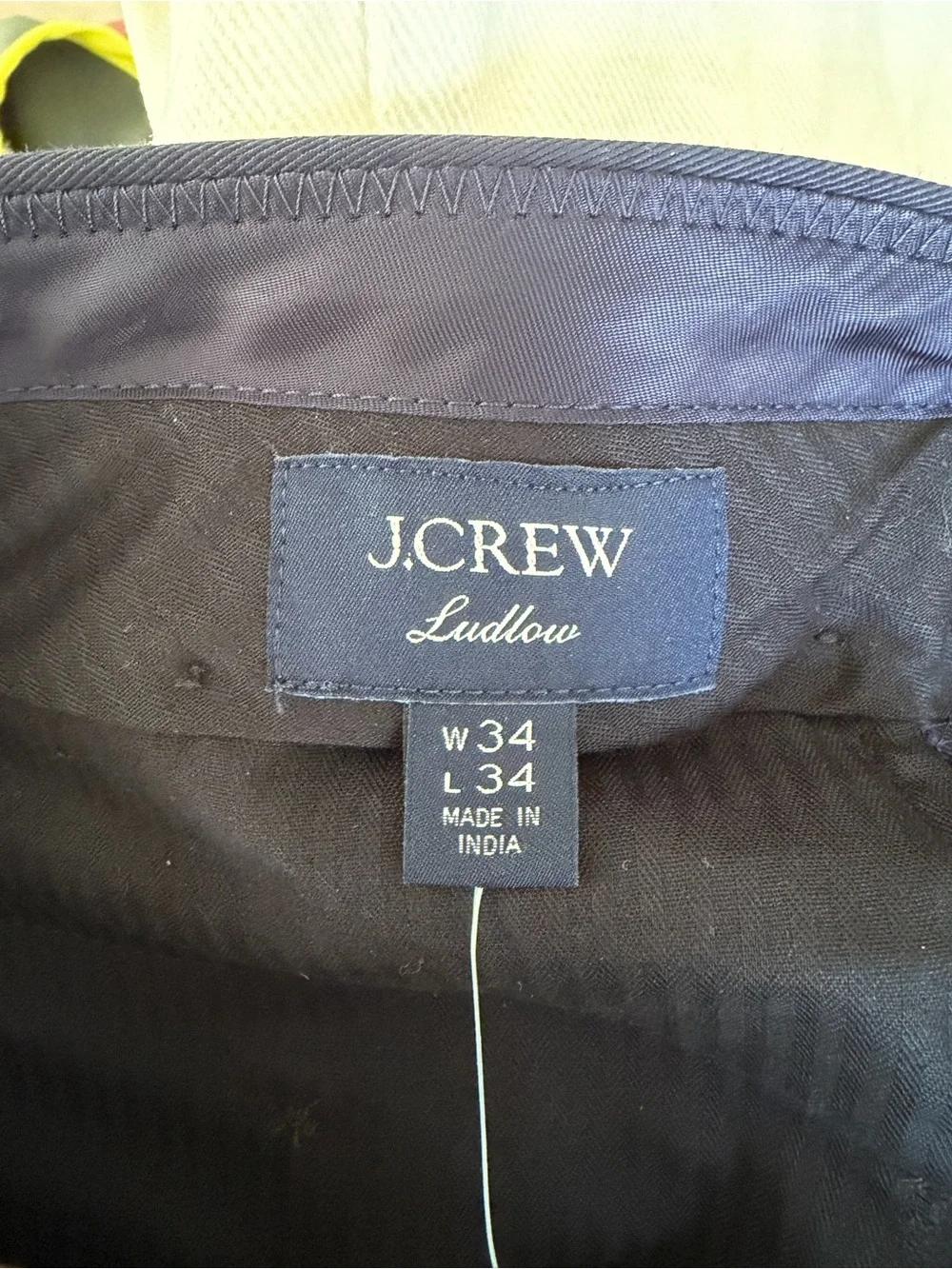 NWT J.Crew Ludlow Cotton Chino Pants Navy size 34x34 Slim Fit
